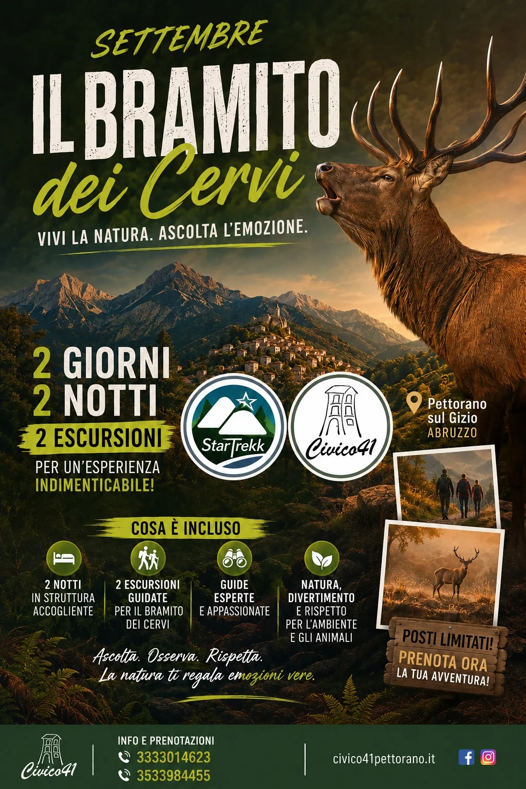 Settembre al Civico 41 per ascoltare il bramito dei Cervi